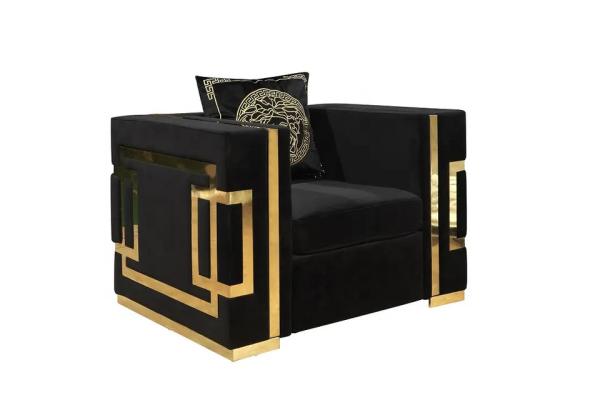 2018 ODM Black Gold Home Furniture Sofas Anti Abrasion Fabric Material