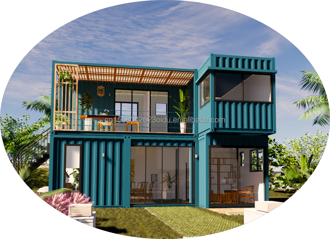 Color personalizado 20ft Flat Pack Living Steel Frame Modular Home Panel de sándwich prefabricado Envío de 3 dormitorios Casa de contenedores