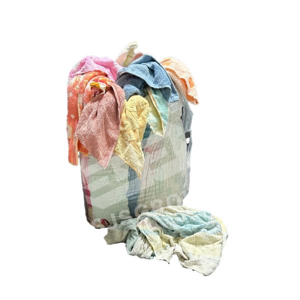 Industrial Rag Colors 100% Cotton 50lb packing industrial use Cleaning hotel towel cutting pieces terrycloth rag