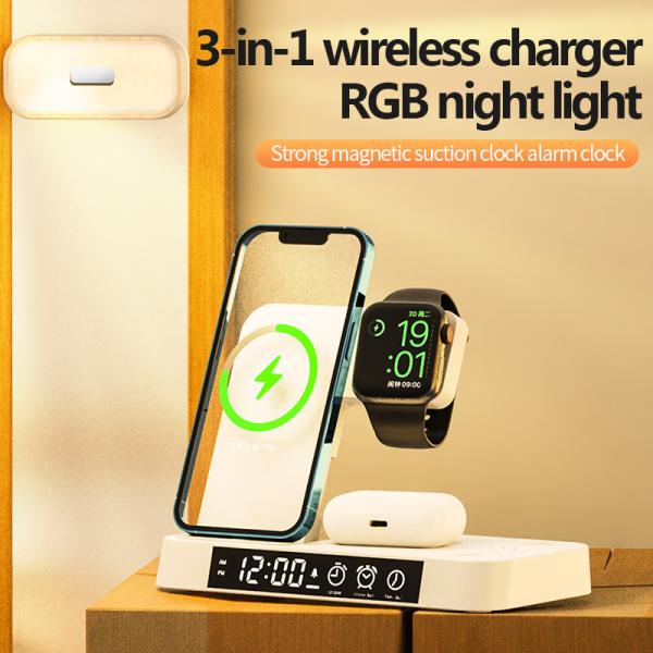 Black Multi Device Qi Charging Station , Wireless Charging Power Station 463g