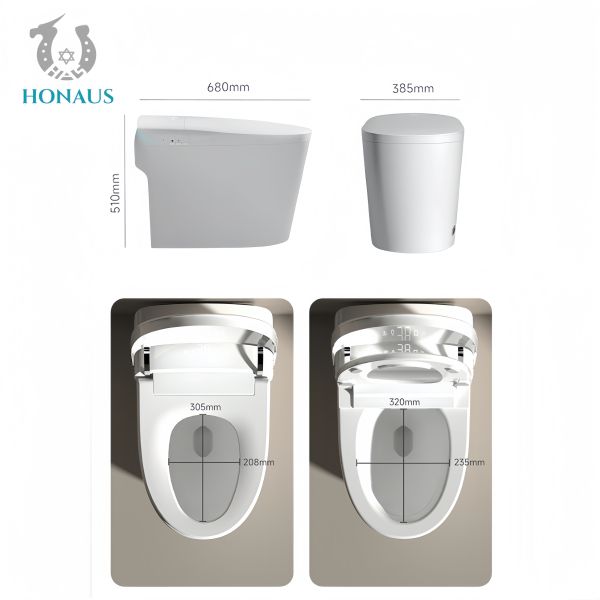 S-Trap Drainage Pattern Smart Intelligent Commode With Digital Display Screen