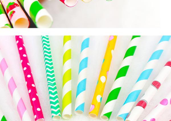 Custom biodegradable food grade 10mm millimeter colorful kraft paper straws for milk tea party