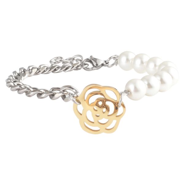 String pearl bracelet women's hollowed out rose small accessories fashion black agate beaded necklace Yiwu wholesale