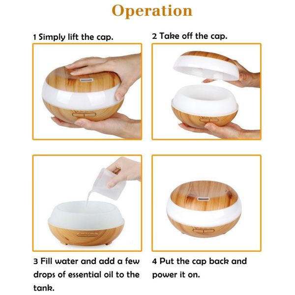 300ML Beauty Personal Care Humidifier With 7 Colorful Changing LED Light