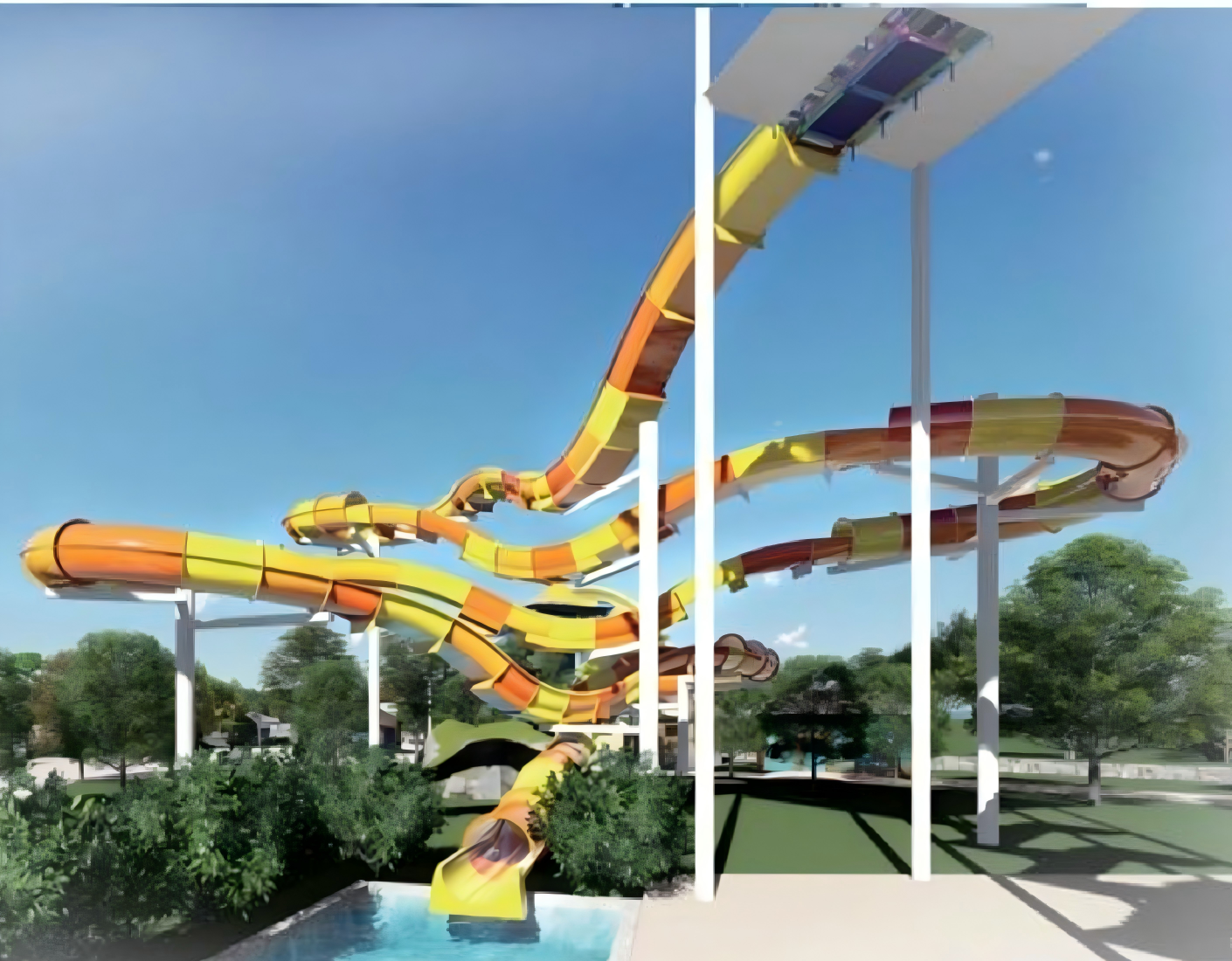 Flower Shaped Water Park Slide Aqua Park 12-18m Height