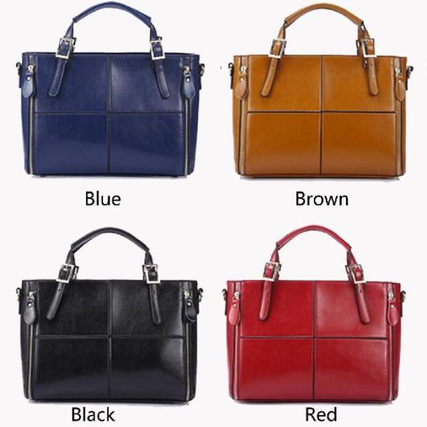 Cera de costura transversal Tote Shoulder Bag de couro do óleo das mulheres