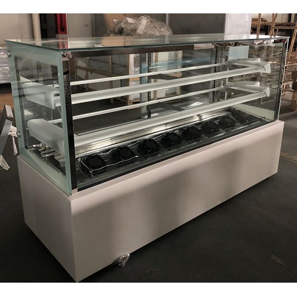 5ft Square Refrigerated Pastry Showcase , Glass Door Cake Display Fridge