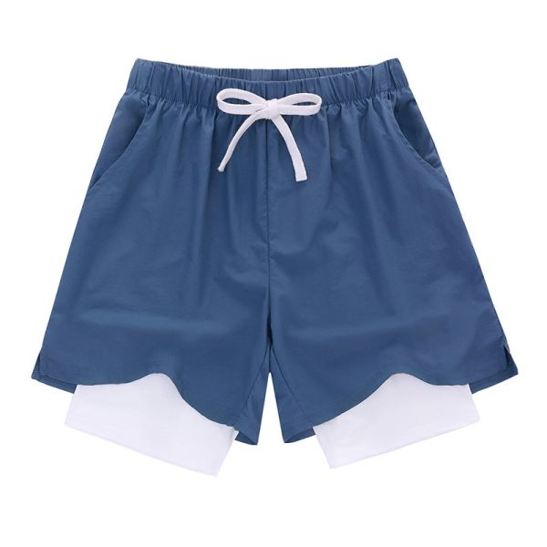 2022 New Fake Two Piece Sports Casual Basketball Shorts Sports Pants Men