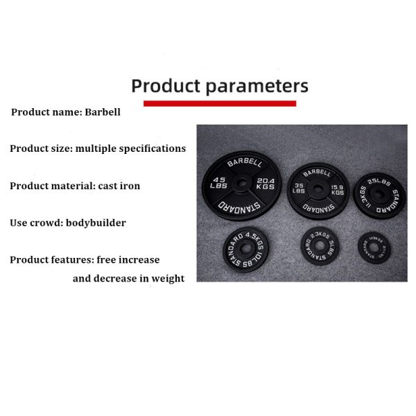 Acero hierro pesas libres gimnasio ejercicio de acondicionamiento físico 5LB 10LB 25LB 35LB 45LB