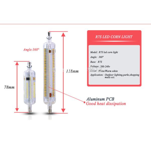5W 10W  led R7S  lamp 360 degree Aluminum  good heat dissipation J78mm J118mm high lumen led R7S light AC220-240V