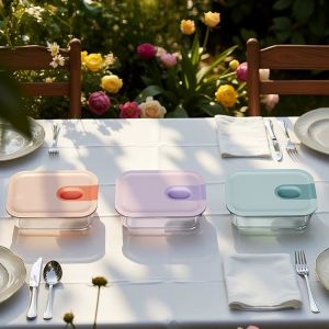 IKOO Stackable BPA-Free Glass Food Container with Dishwasher Safe Meal Prep