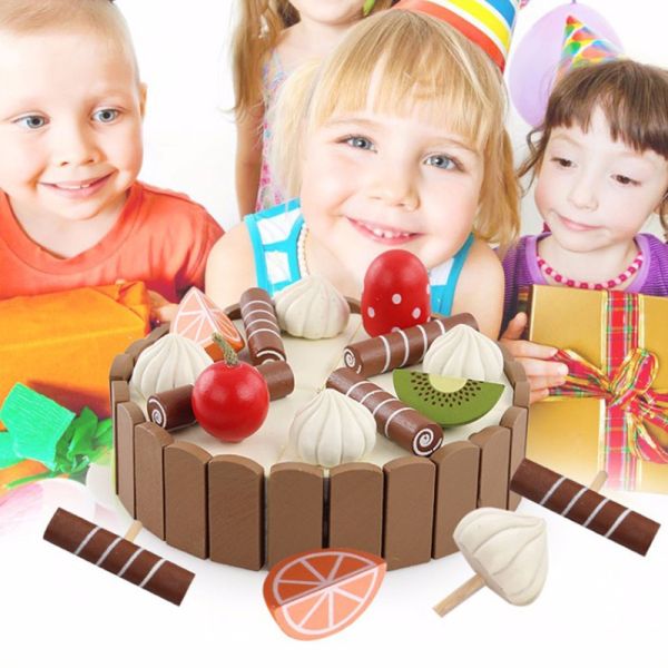 17PCS Simulation Wooden Mini Kitchen Set DIY Magnetic For Early Educational