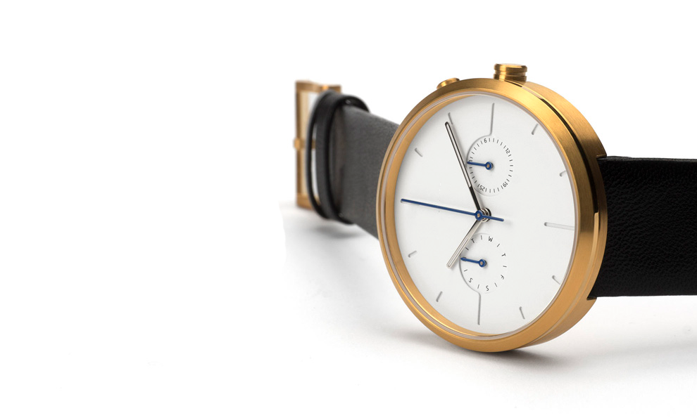 Black Leather Strap Watch Mens Round SS Case Mens Water Resistant Watches