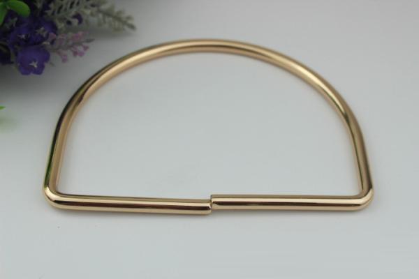 Fashion bag accessory high-grade 3 colors nickel 120 mm iron d ring metal bag handle for leather