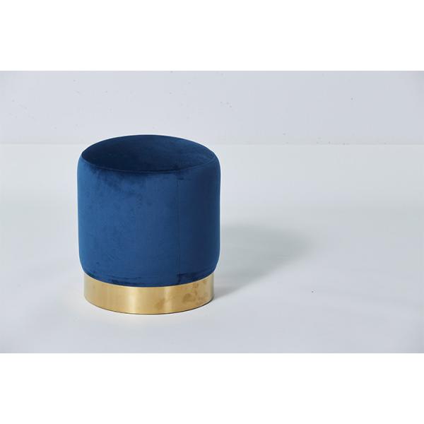 Modern Upholstery Blue Velvet Bed Ottoman Bench With Metal Base