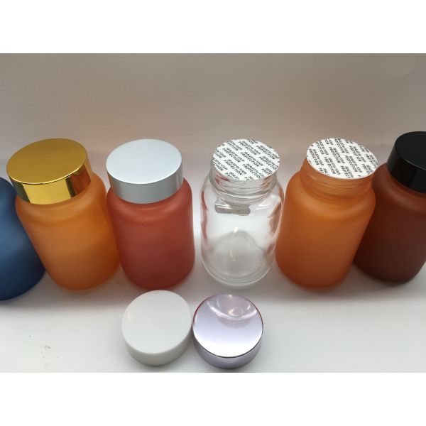 Translucent Frosted Glass Capsule Bottle Electroplate MSDS For Drugs