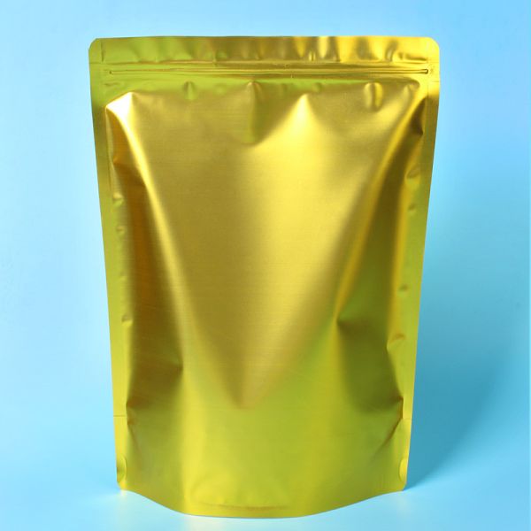 Custom Gold Coffee Bean Packaging , Stand Up Packaging Pouch Bag With Valve