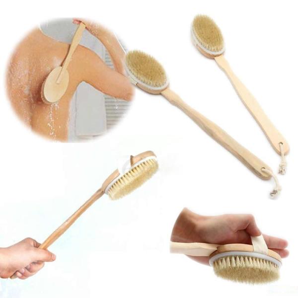 Long Handle Household Cleaning Brushes 16in Natural Boar Bristle