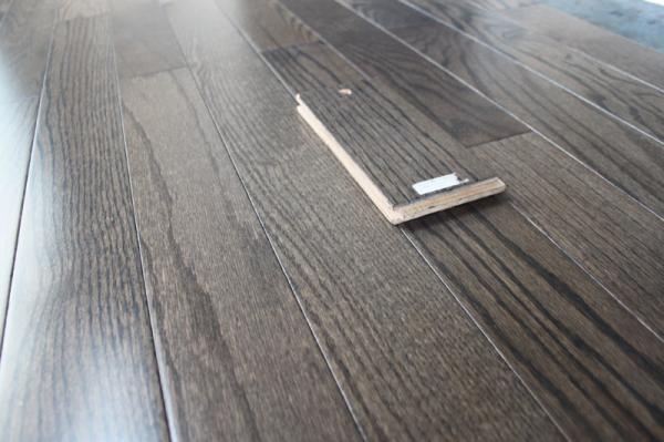 Real Solid Red Oak Hardwood Flooring, City Gray Color, AB Grade