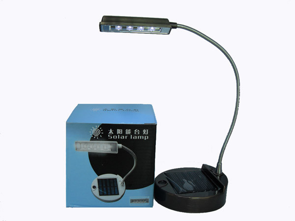 Solar rechargable 4 LEDS reading lamp with USB cable