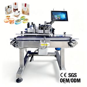 50pcs/Min Packaging Label Printing Machine For Rectangular Round Container