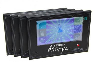High Resolution LCD post card Paper A-frame video stand screen Video Brochure Business Book Card
