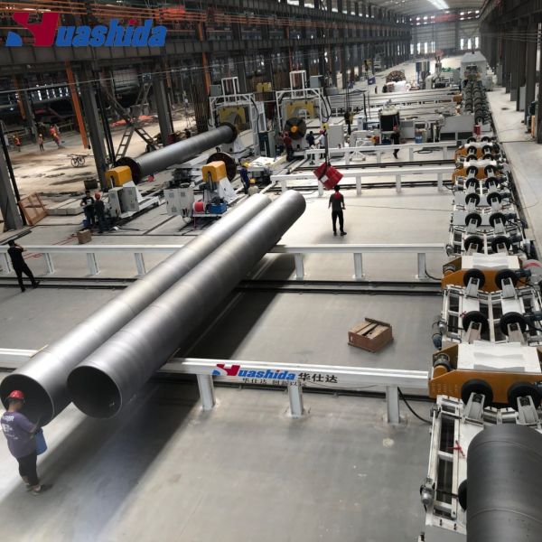 Polyurethane Spraying Foam Preinsulated Steel Pipe Making Machine with PUF Insulation Layer and PE Outer Casing for Hot Chiller Water/Oil/Chemical Material Pipeline