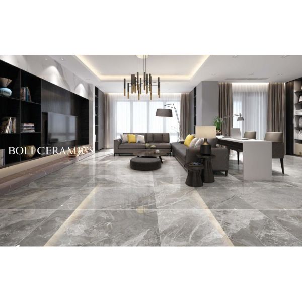 Фарфора взгляда мрамора цвета Braccia изоляция жары темного серого кафельная