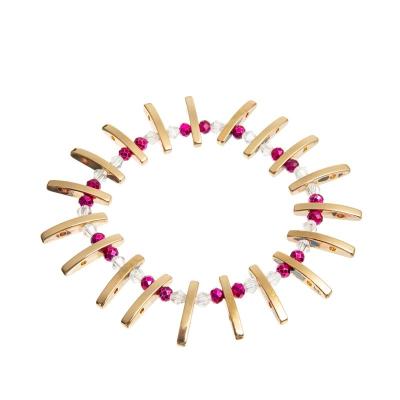 Mulheres de Crystal Bead Stretch Bracelets For do vidro da pedra da irregularidade