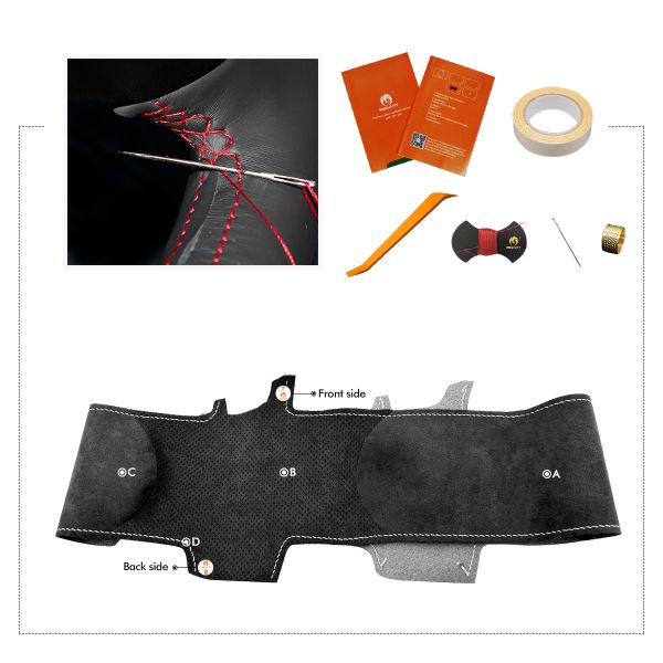 Customized Available High Quality Durable Soft Athsuede Hand Sewing Steering Wheel Cover Wrap for Tesla model 3