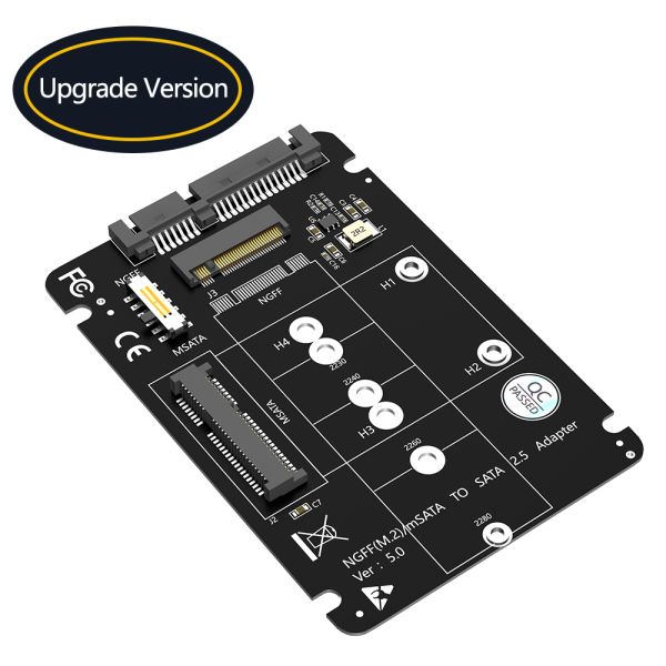 Top Quality NGFF(M.2) Key B /MSATA to SATA 2.5 Adapter 2-in-1 Combines M.2 NGFF Key B & MSATA SSD with SATA3 Adapter.