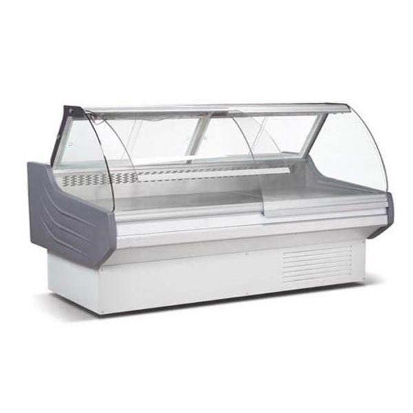 LED Lighting 5ft Curved Glass Deli Case For Display