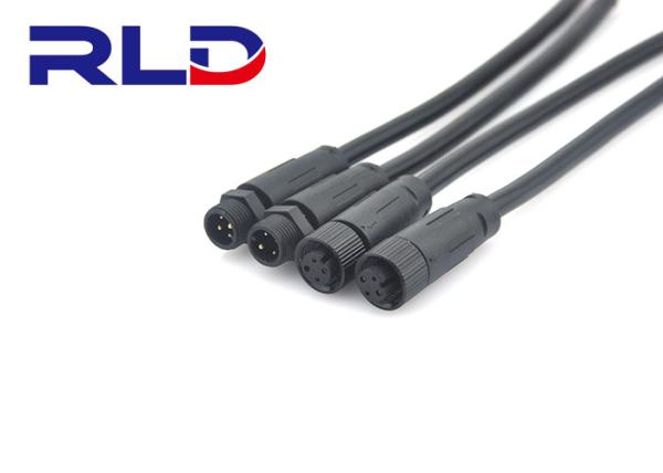 A fêmea masculina conduzida impermeável M12 de 2 conectores do poder do diodo emissor de luz do Pin Waterproof o conector