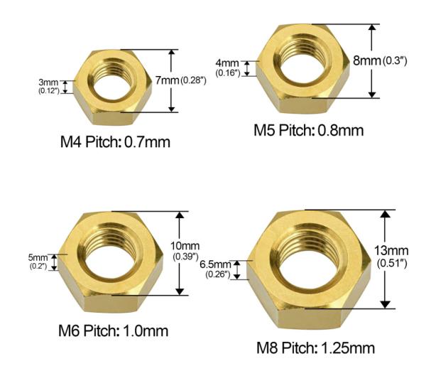 AMS4928 Titanium Hex Nut Titanium Alloy Hexagon Nut M8