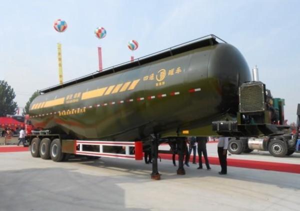 Cement Bulker Trailer With 50 Tons Loading Capacity , Truck Transporter Trailer 6mm Thickness Steel
