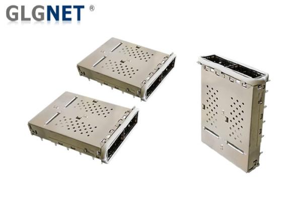 EMI Gasket Mates 2 Port QSFP14 SFP Cage Assembly Press Fit Mount Type