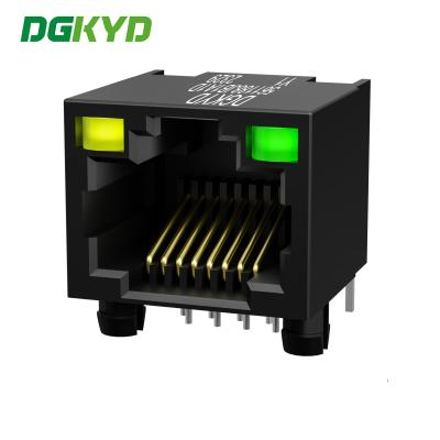 RJ45 preto reto através da luz de tira 56 plástica completa sem filtro Mesh Socket DGKYD561188JB1A1DY1
