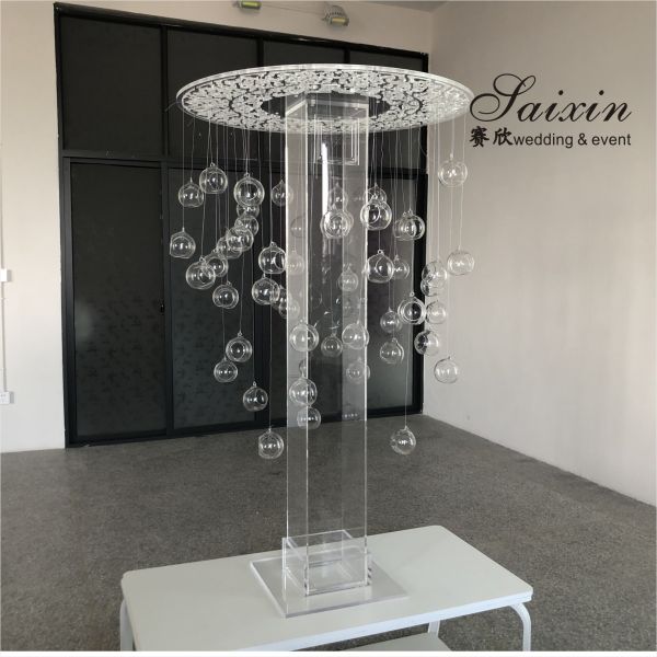 Candelabra Crystal Candle Centerpiece Acrylic Laser Cut Rectangle Pedestal Candle Stands 150cmx240cm