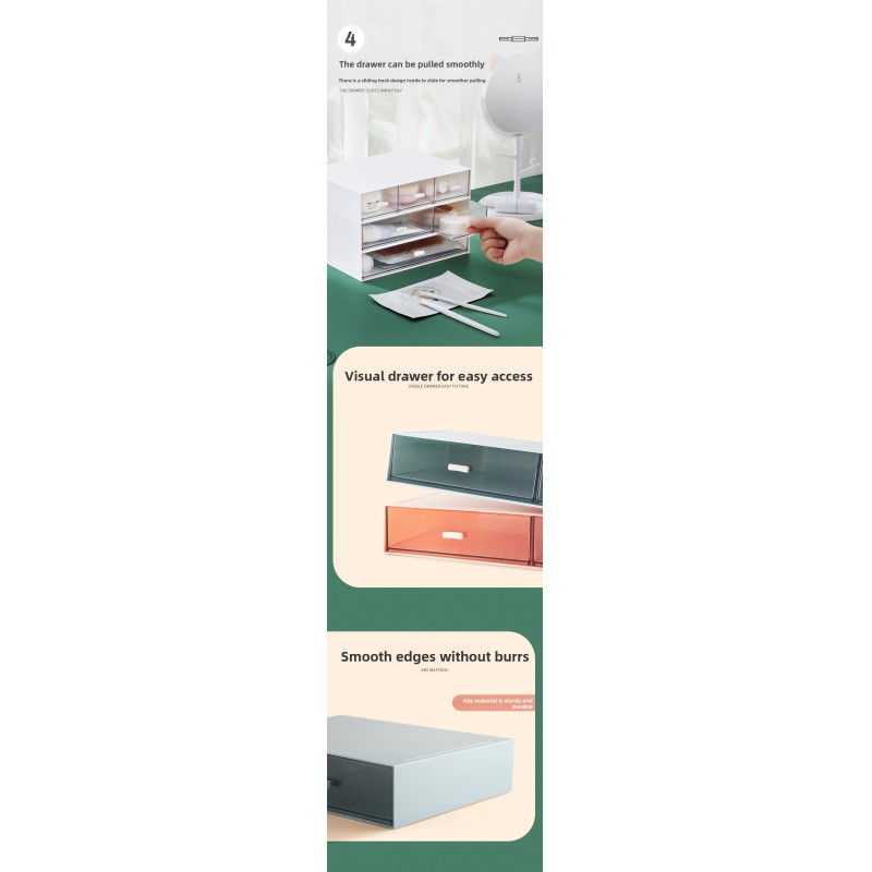 Modern Plastic Desktop Storage Box Free Combination Multi-Layer Stackable Jewelry Drawer Type Organizer Box for Home