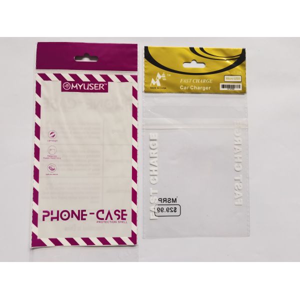 Cellphone Accessories BOPP Plastic Header Bag low Heat sealing temperature