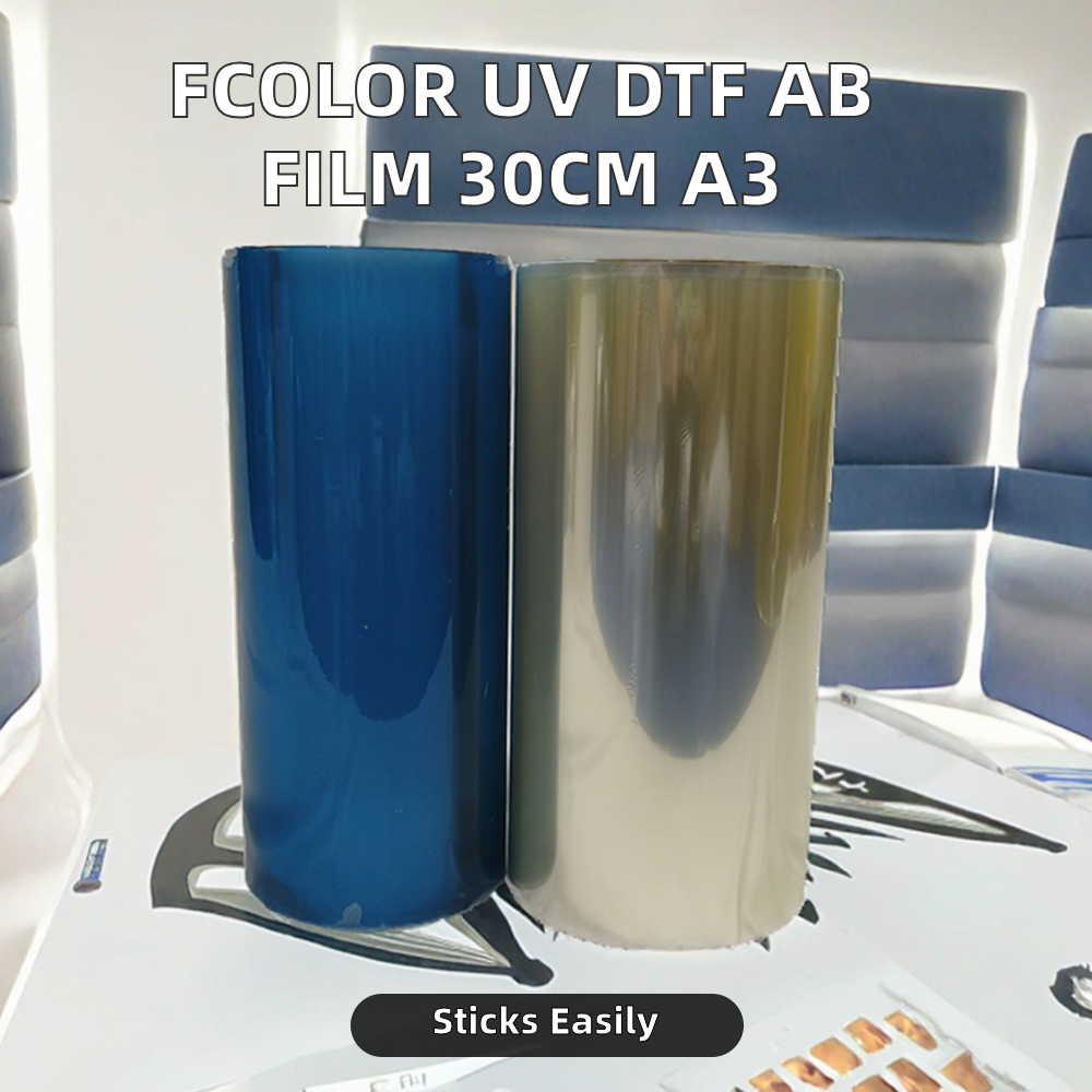 Highly Sticky A3 Roll UV DTF AB Film PET Material for Heat Transfer Phone Cases Wood Bottle