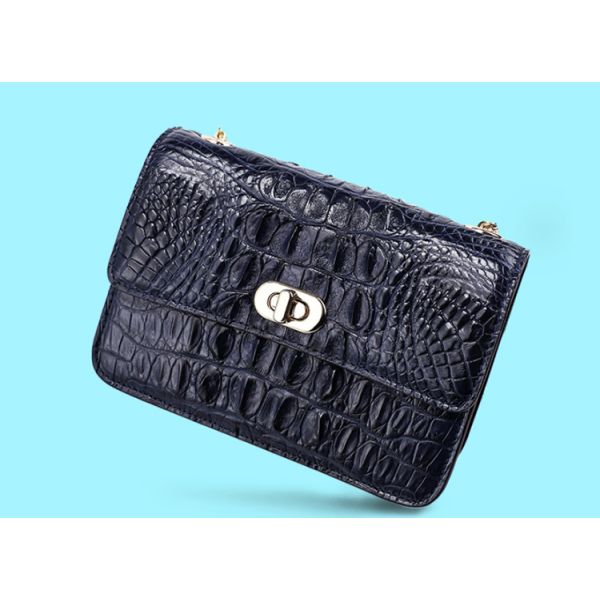 Fashion crocodile skull leather bag for women with one shoulder slung chain small square bag