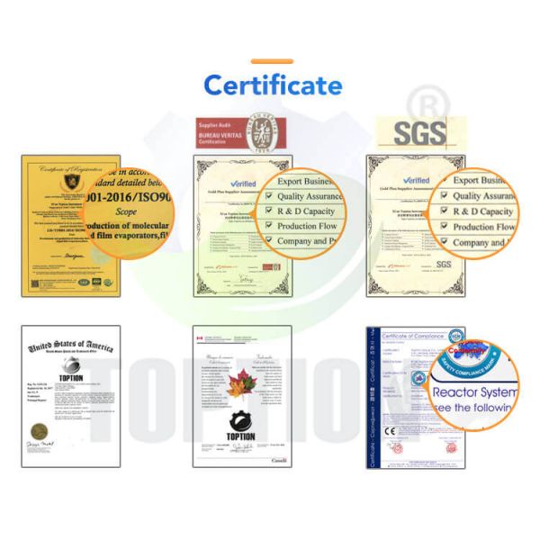 Stainless Steel Crystallization Reactor Toption 50L Jacketed Reactor