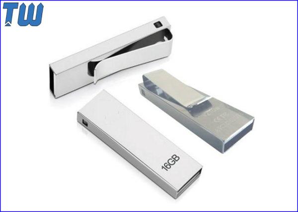 Solid Metal Clip Usb Drive 16GB for Business Free Logo Printing Company Gift