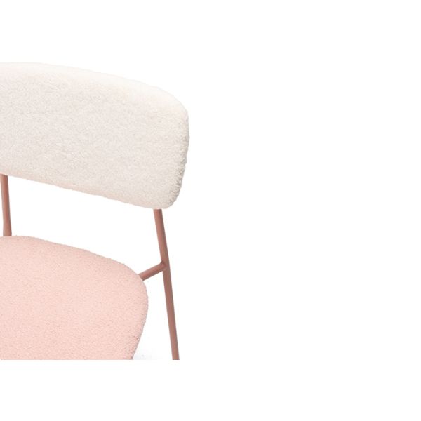 Scandinavian Hotel Dining Chair Fabric Seat Metal Frame