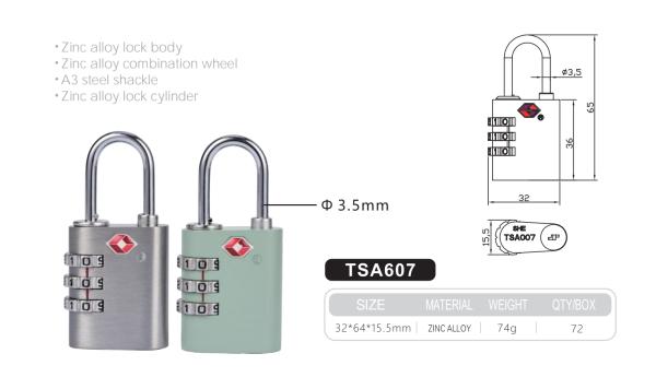 Rarlux Anti-Theft Tsa Padlock 3 Digital Password Wheel Luggage Bag Lock Zinc Alloy Body A3 Steel Shackle Combination Padlock
