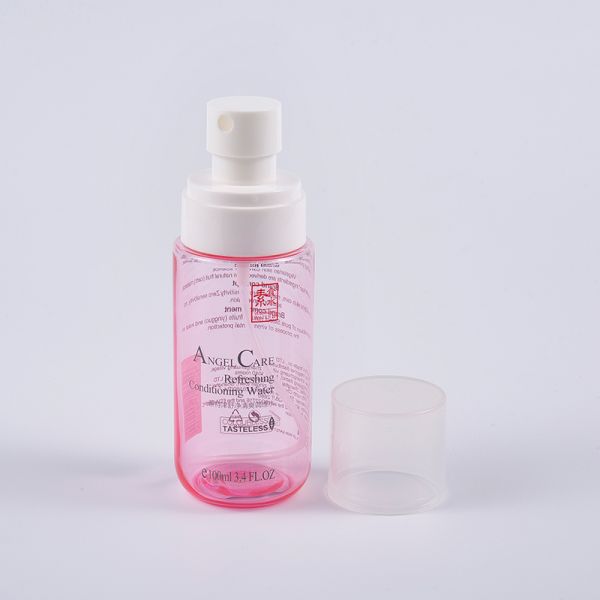 Facial Toner PET Lotion Bottle Recyclable Transparent Pink Color 100ml