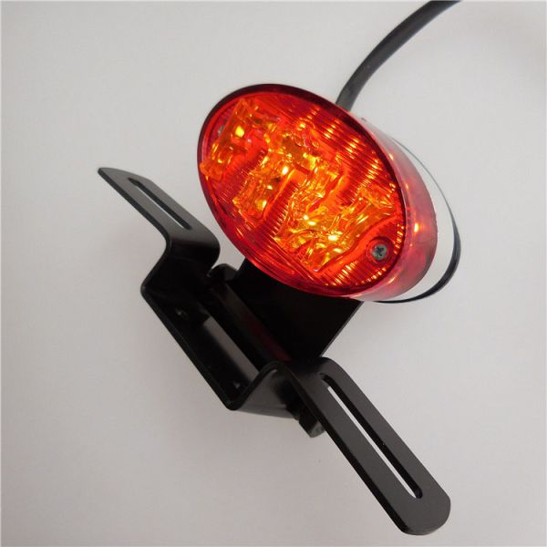 Motorcycle Oval LED Tail Light with Adjustable Braking Bracket and Modified Efficiency