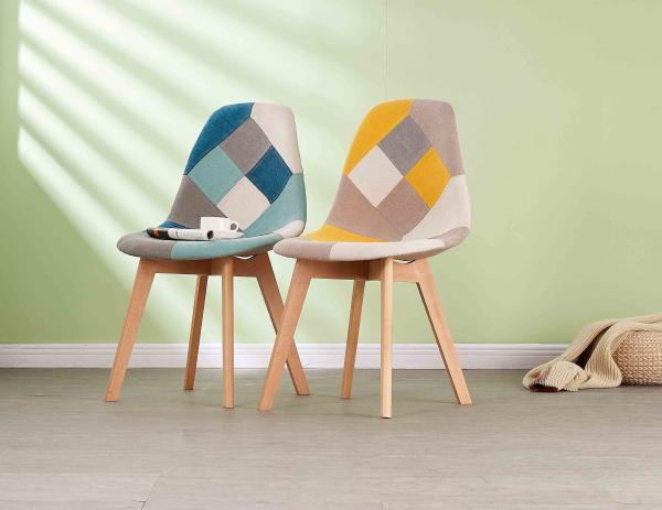 Fashionable Patchwork Dining Chairs , Colorful Patchwork Occasional Chair