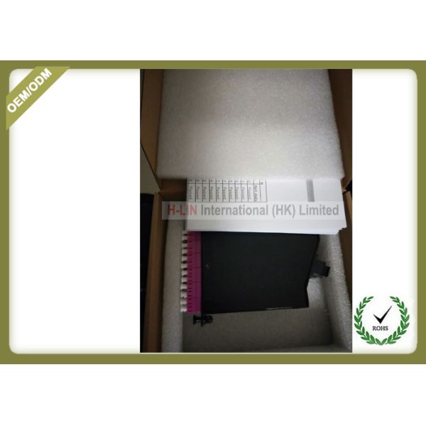 FTTH Fiber Optic Termination Box MPO Aluminum Module 24 Cores With MTP To LC Trunk Cable